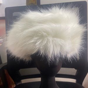 White Women fur headband